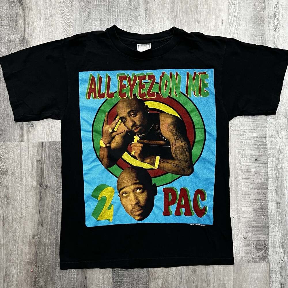 California Love Dr Dre Tupac Rap T Shirt All Eyes On Me Double Sided Hip Hop L